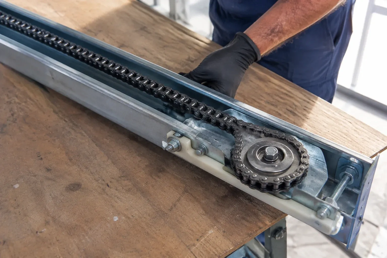 Illustrative garage doors scene; not an actual job — Chain-Drive Opener Repair, Collingwood
